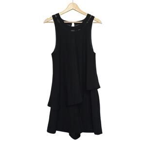 Elevenses‎ Sleeveless Textured Asymmetrical Tiered Romper Pockets Size Medium